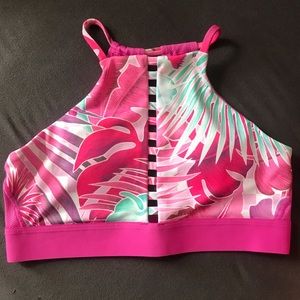 Nike DriFit Pink Indy Lattice High Neck Yoga sports Bra Top- lightly used